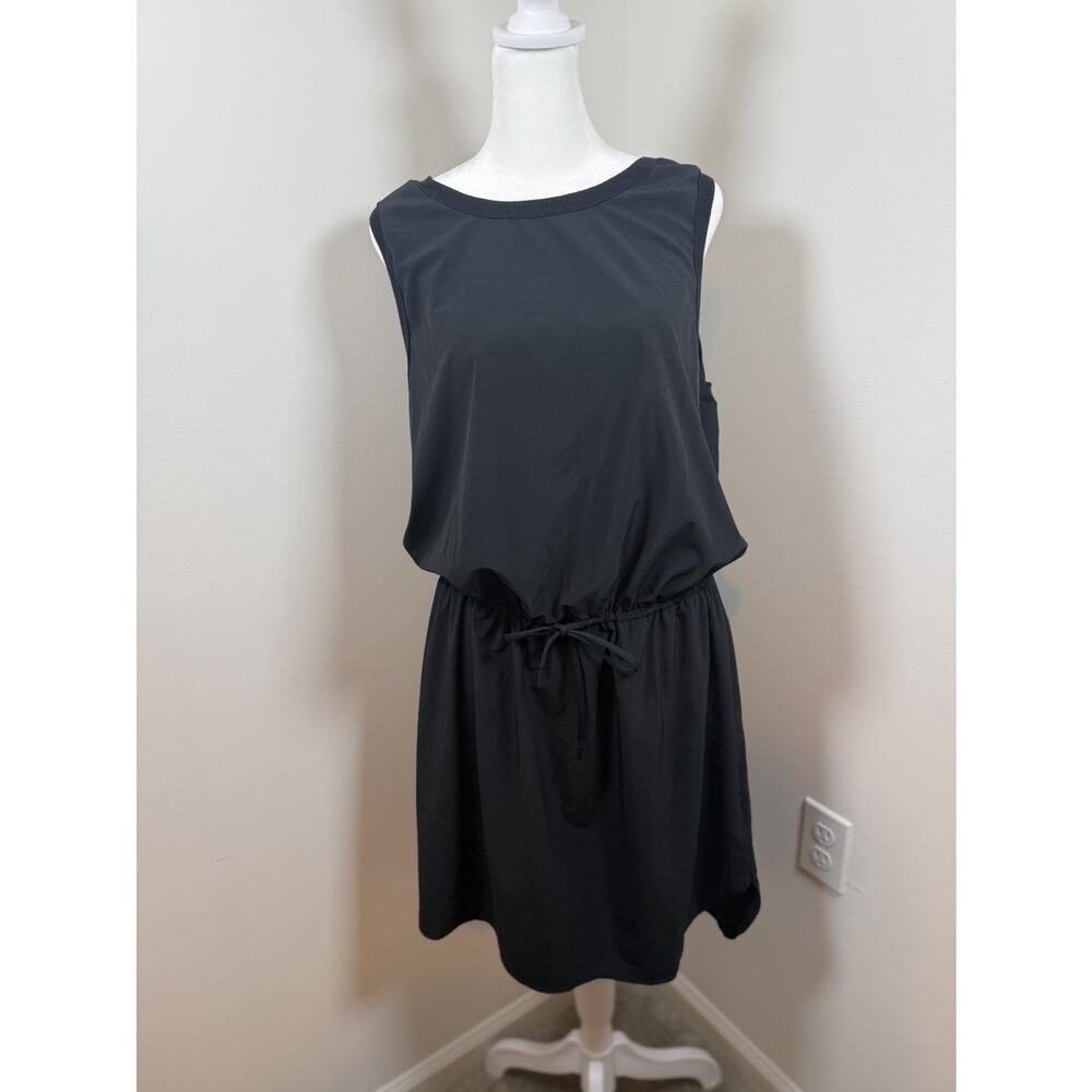 ATHLETA Black Rincon Featherweight Stretch Sleeveless Dress Size Large Workout